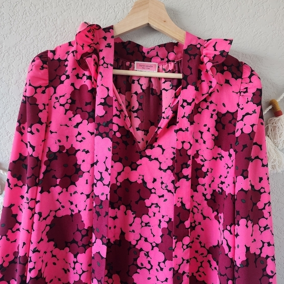 Kate Spade Pink and Black Floral Blouse - Picture 5 of 12